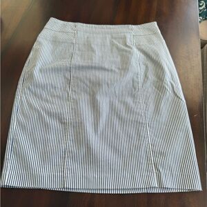 Tribal White and Blue Pencil Skirt Knee-Length Work